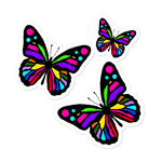 Colour Butterfly Trio - Sticker