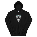 Hoodie with a snake design with tattoo style diamond eyes. Black Hoodie. Comfy Hoodie.