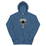 Hoodie with a snake design with tattoo style diamond eyes. Blue Hoodie. Comfy Hoodie.