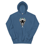 Hoodie with a snake design with tattoo style diamond eyes. Blue Hoodie. Comfy Hoodie.